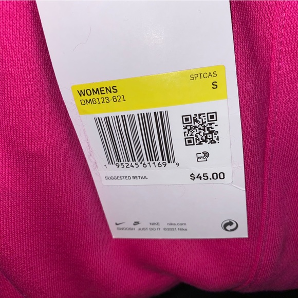 Nike Loose Fit High-Rise Pink Sweat Shorts - Picture 3 of 4